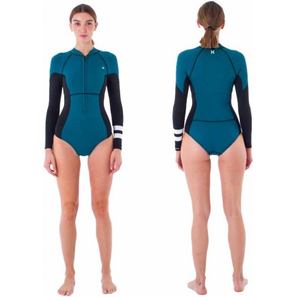 Combinaison Hurley Women Advantage texture 2mm Black/Sky Blue