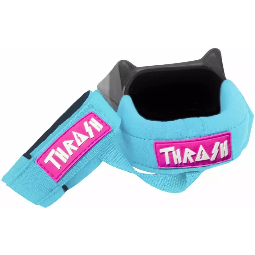 Thrash fin leash with heel pad Combo Aqua/Red