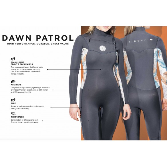 Neopreno Rip Curl Dawn Patrol 3/2mm Womens BZ Blue/Red