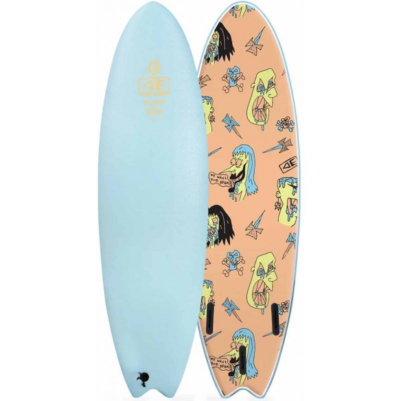 Tavola da surf softboard Ocean & Earth Brains EZI-Rider Fish Pastel Blue