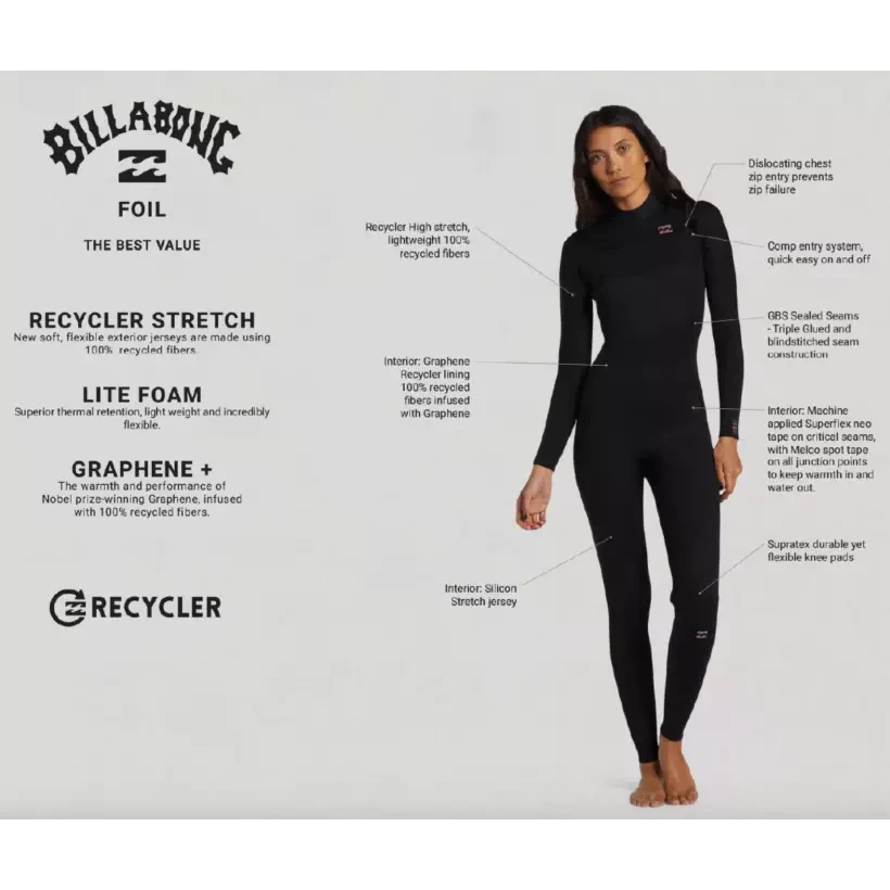 Muta surf Billabong Foil women 3/2mm CZ Black