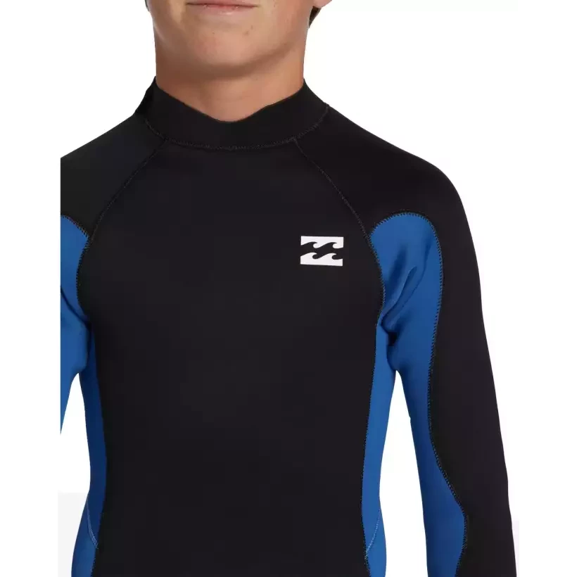 Fato Surf Billabong Foil 3/2mm BZ Flat Lock Junior Mid Blue