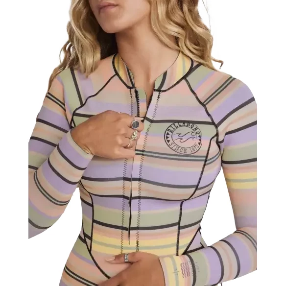 Wetsuit Billabong Salty Dayz Natural Light LS Black Multi