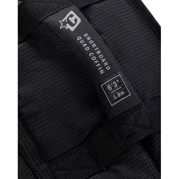 Boardbag Creatures Shortboard Quad Coffin DT2.0 Black Silver