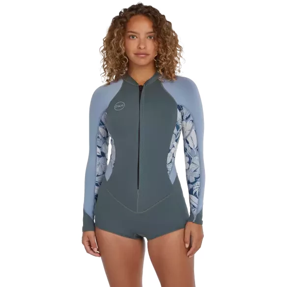 Combinaison Shortspring O´Neill Bahia Womens LS Shde/Palmeno Trop/FadeDenim