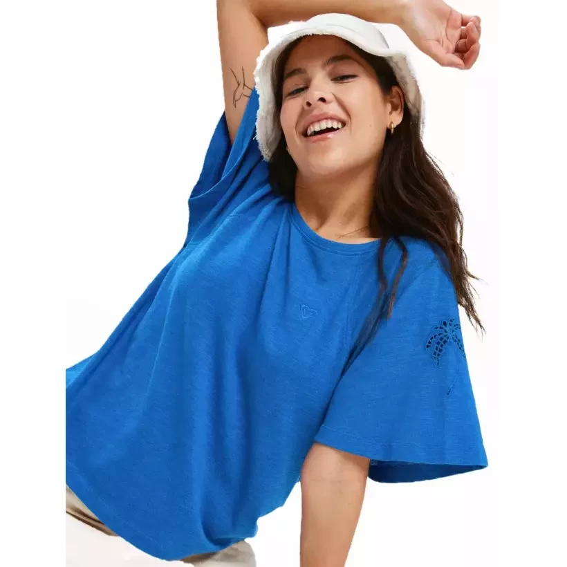 Camiseta Roxy Time For Palm Tree Dazzling Blue