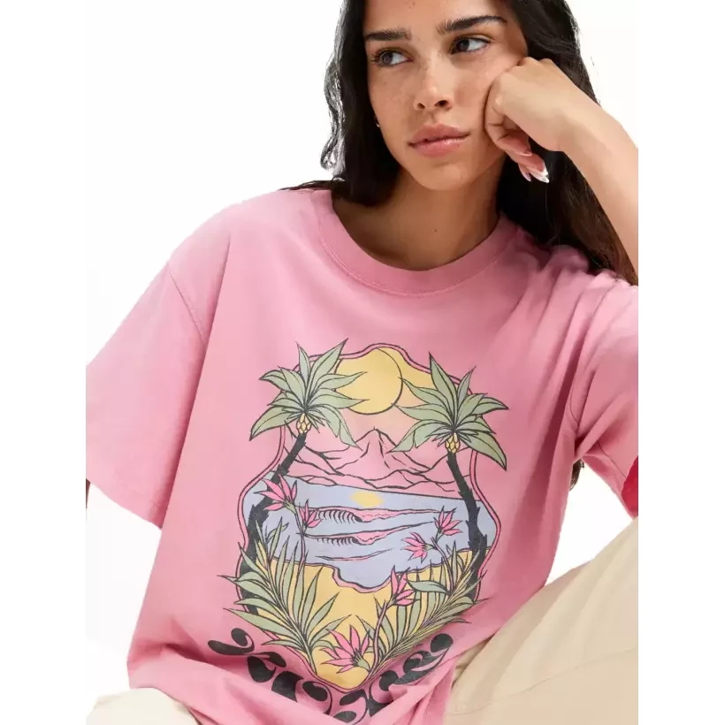 Camisa Roxy Sunny Oversize Orchid Smoke