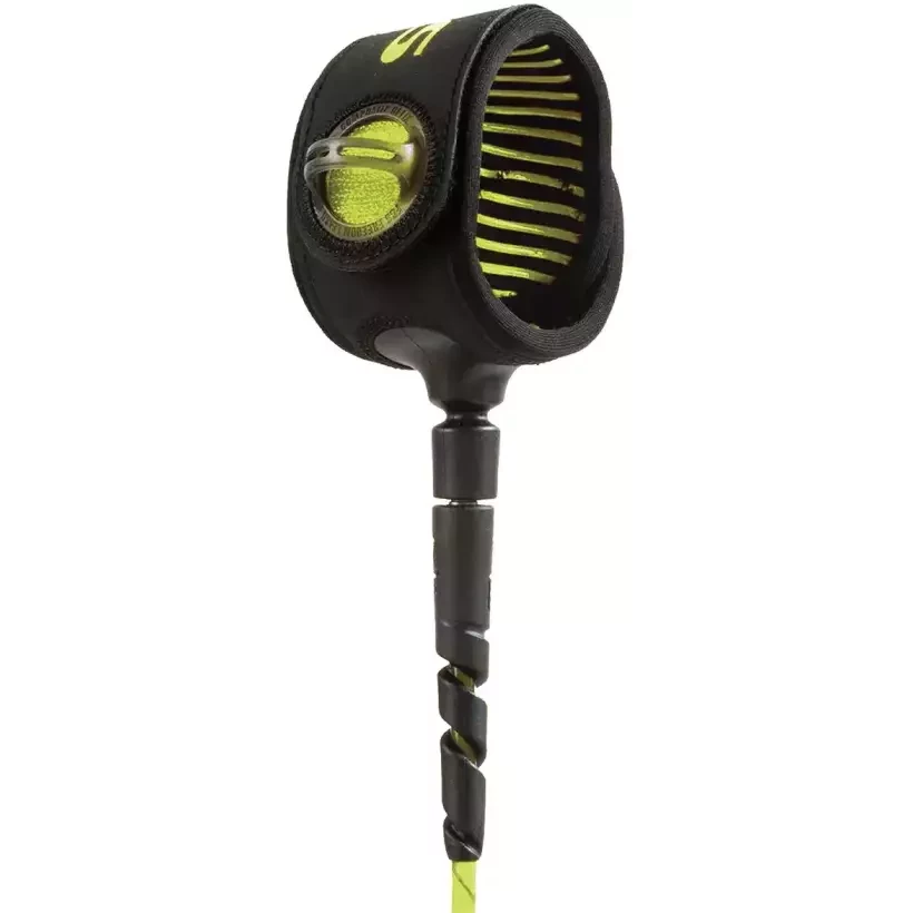 Leash de surf FCS Freedom Helix Comp Cyber Lime