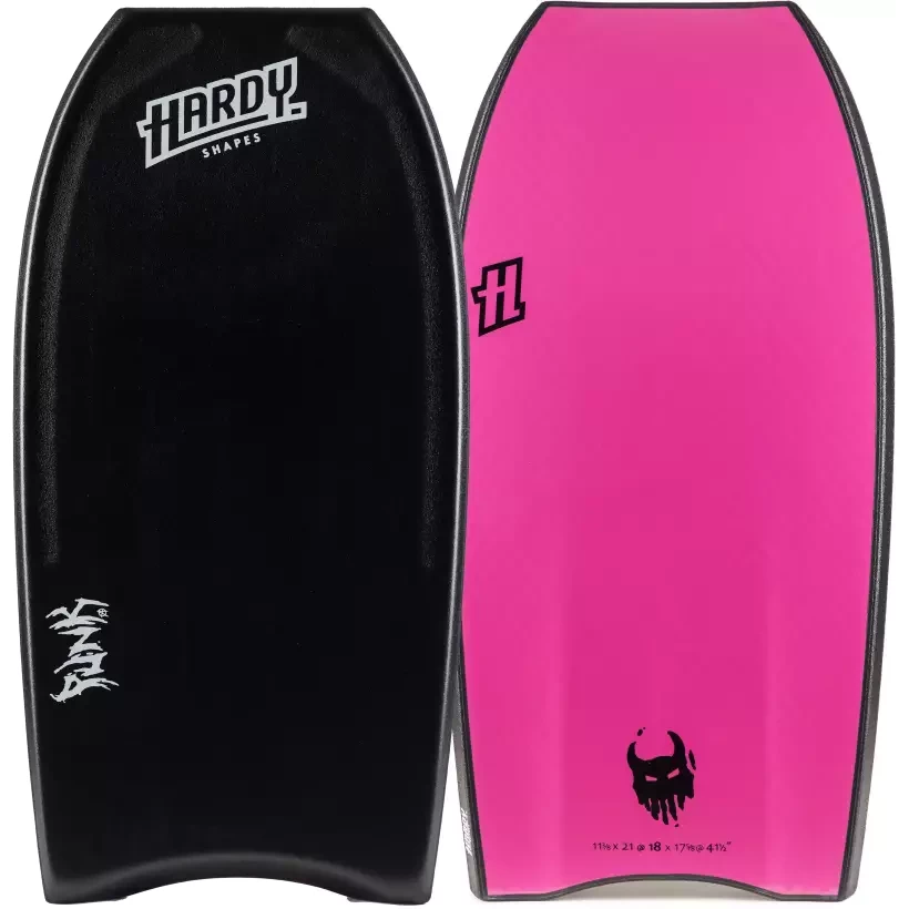 Planche de bodyboard Hardy Shapes Punk Anarchy Mini Quad Kinetic PP Black/Pink