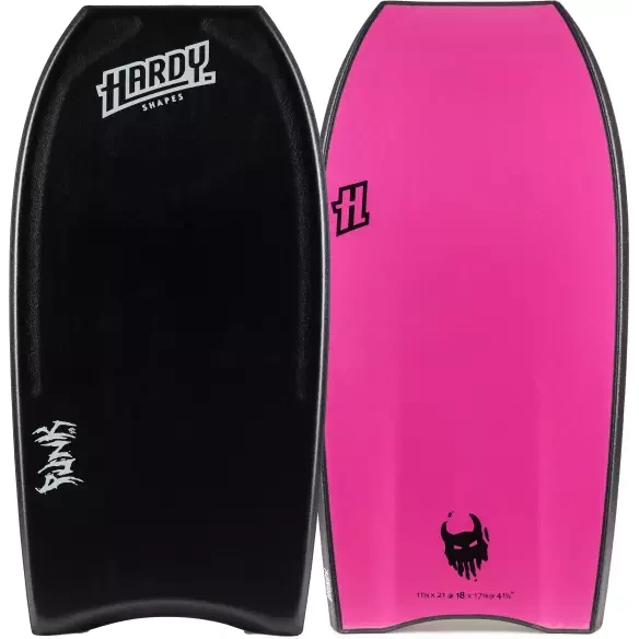 Prancha de bodyboard Hardy Shapes Punk Anarchy Mini Quad Kinetic PP Black/Pink