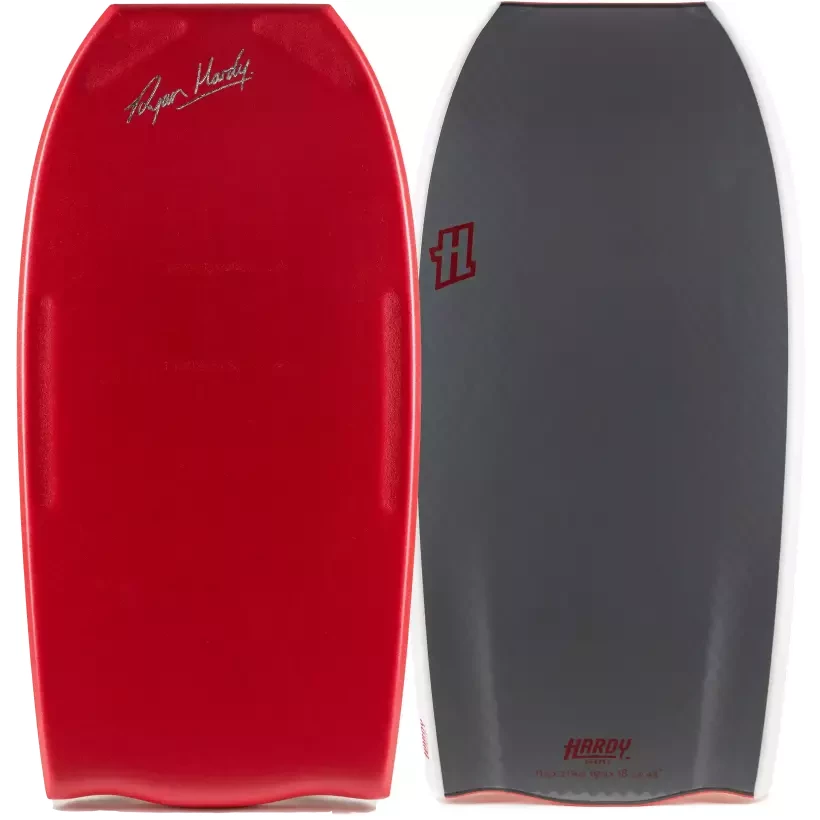 Prancha de bodyboard Hardy Shapes Ryan Hardy Pro Kinetic PP Bat Tail Red/Grey