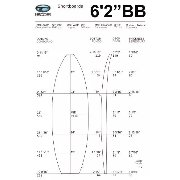 Prancha de foam Teccel Shortboard