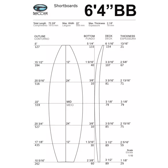 Blank Teccel Foam Shortboard