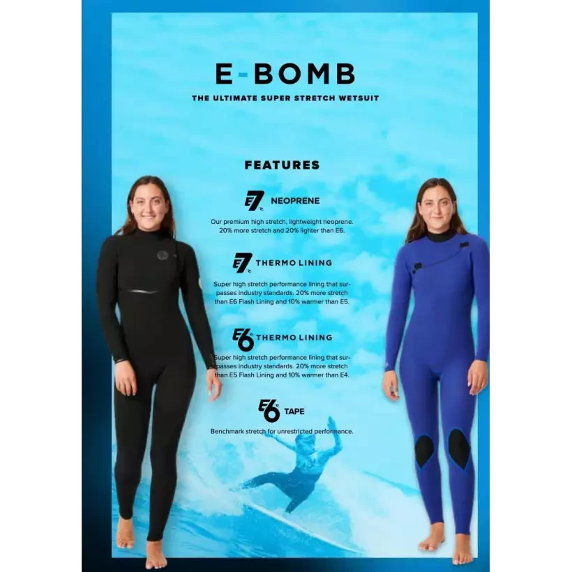 Muta surf Rip Curl E-Bomb Womens 3/2mm Black