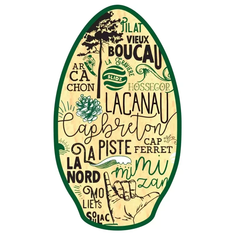 Prancha de skimboard Slidz Wood 41'' Landes