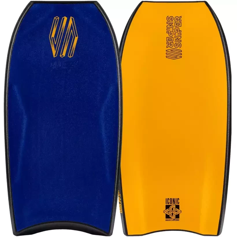Tabla de Bodyboard Sniper Amaury Lavernhe Iconic PP Quad Dark Blue/Tangerine
