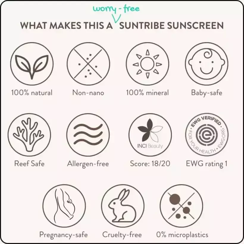 Sun protector Suntribe Natural Zinc SPF50 Green