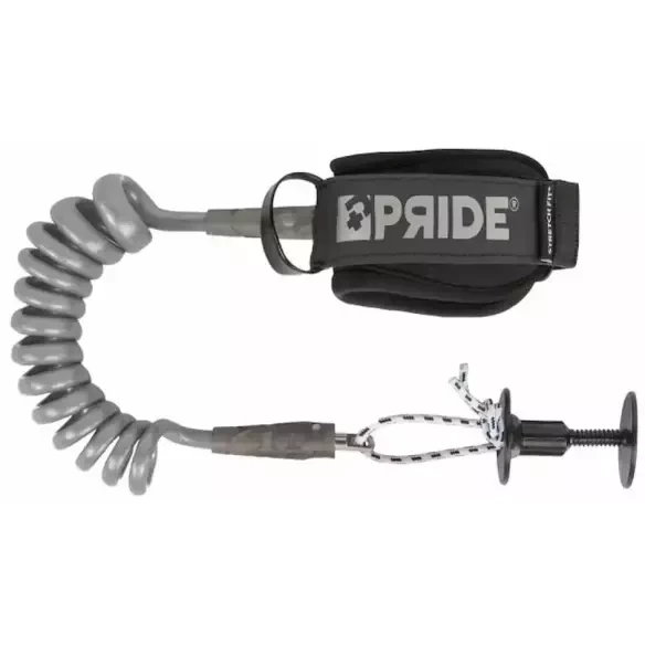 Leash Bodyboard Pride Stretchfit biceps Silver 8mm