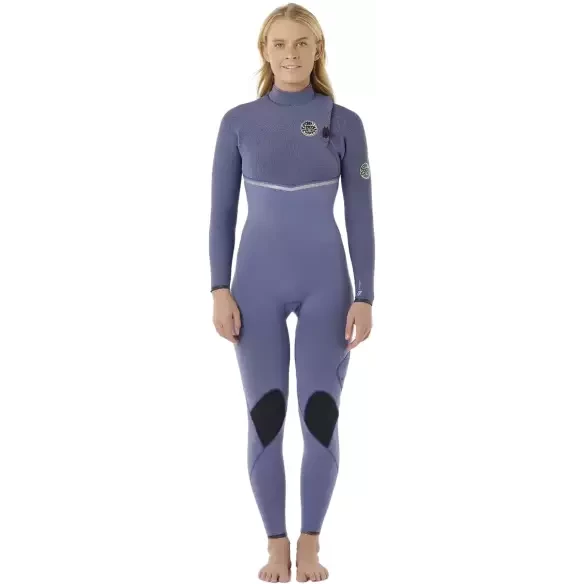 Fato Surf Rip Curl E-Bomb women 4/3mm Zip Free Grey Blue