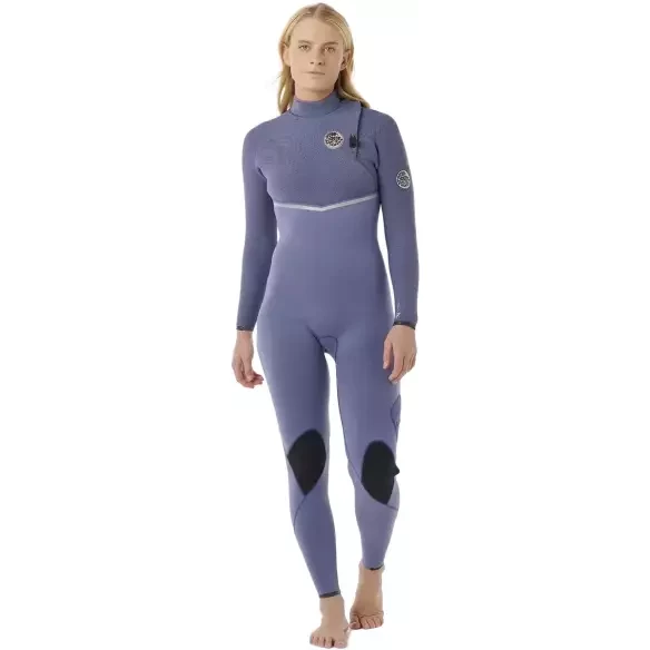 Fato Surf Rip Curl E-Bomb women 4/3mm Zip Free Grey Blue