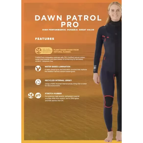 Combinaison Rip Curl Dawn Patrol Pro women 4/3mm Black