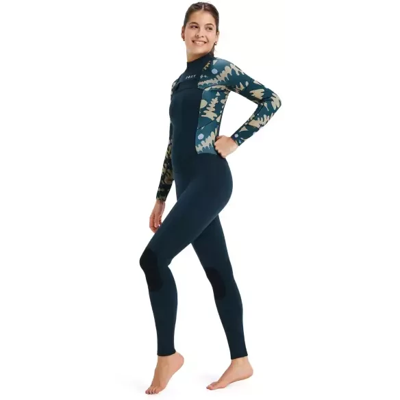 Wetsuit Roxy Swell Natural 4/3mm FZ Black Floral