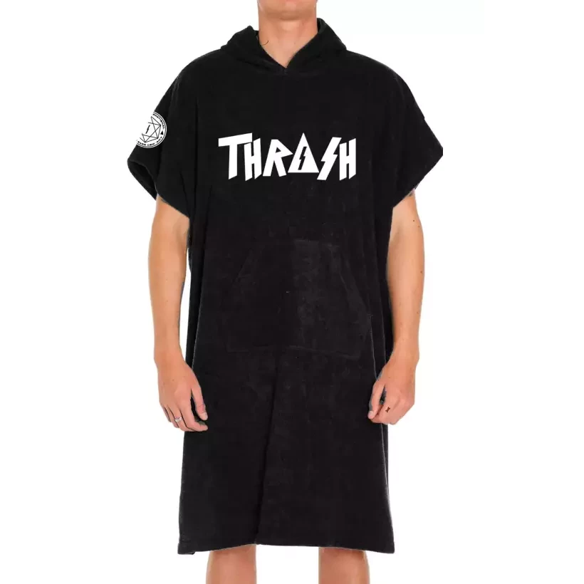 Poncho asciugamano Thrash Logo White