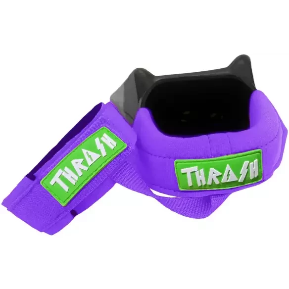 Thrash fin leash with heel Combo pad Purple/Green