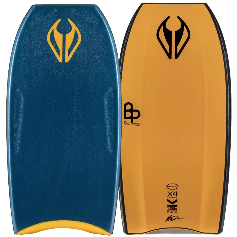 Tabla de bodyboard NMD Ben Player Proride X4 Mini Quad K19 PP Deep Sea Green/Tangerine