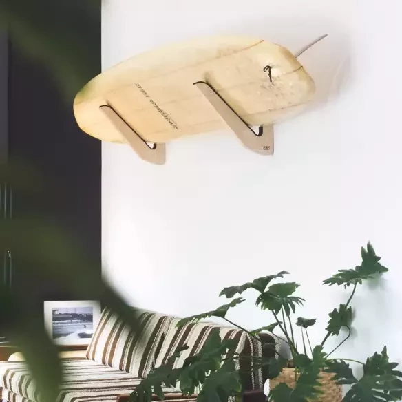 eenvoudig surfplankrek Ocean & Earth Longboard Timber Wall Rack
