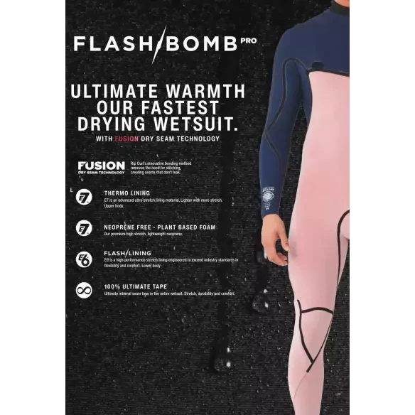 Muta Rip Curl Flash-Bomb 5/3mm Zip Free Black