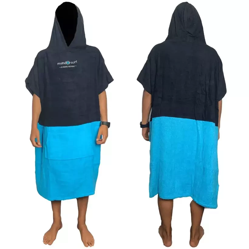 Poncho Mundo-Surf Premium Bicolor Blue