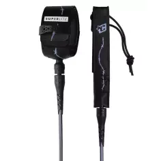Creatures SuperLite Pro Surfboard Leash Black Purple Haze Barbered Wire 2