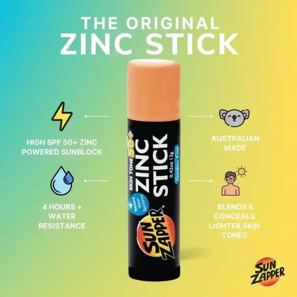 Crème solaire Sun Zapper Zinc Stick SPF 50+ Tone
