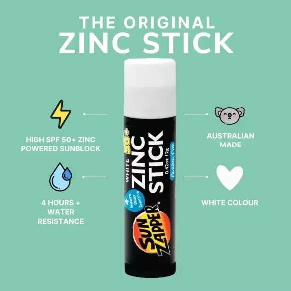 Protector solar Sun Zapper Zinc Stick SPF 50+ White
