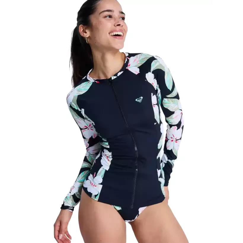 Lycra Roxy LS Zip Licra Anthracite Spring Charming