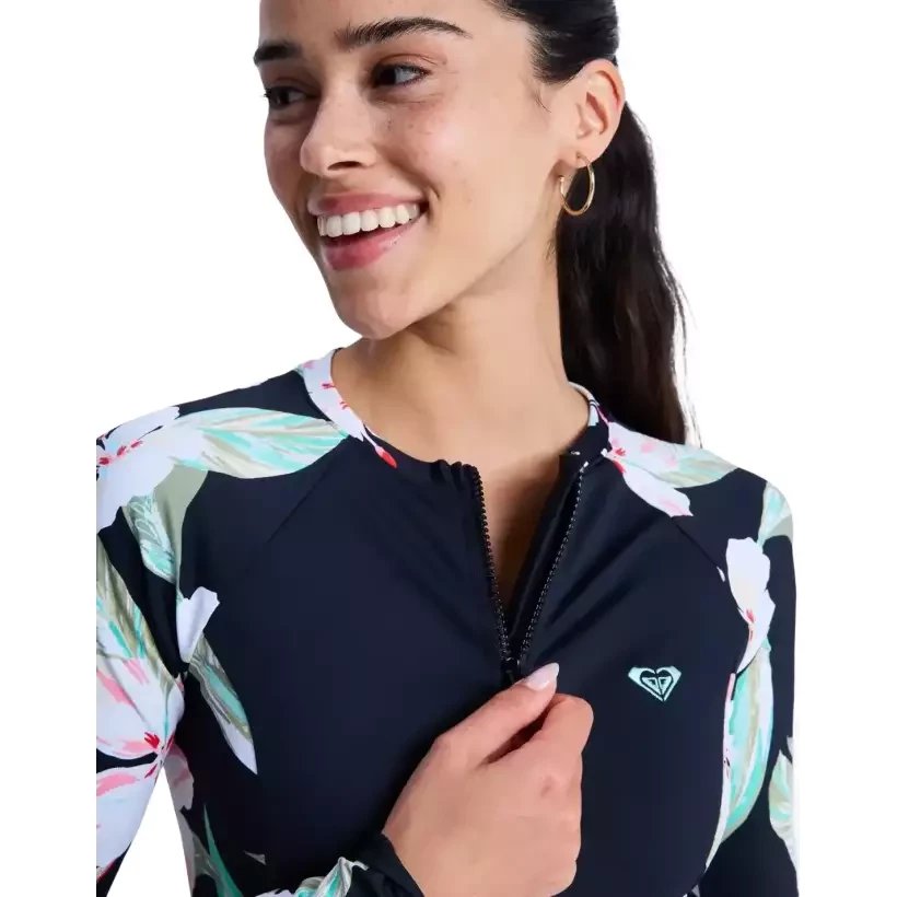 Licra Roxy LS Zip Licra Anthracite Spring Charming
