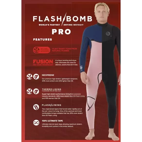 Muta Rip Curl Flash-Bomb Pro 3/2mm ZF Black