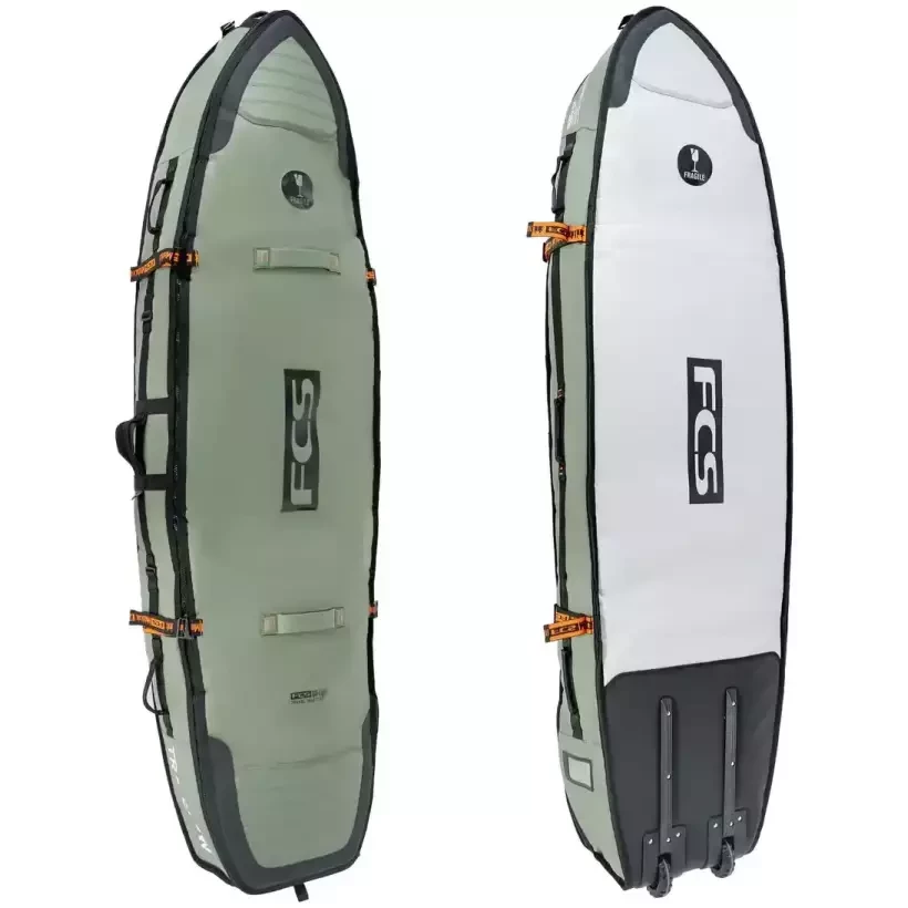 Capas de surf FCS Travel 3 Wheelie Shortboard/Fish Alpine