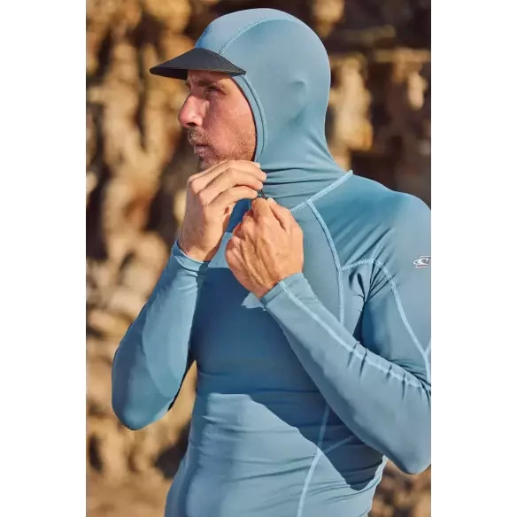 O'Neill Hyperfreak Skins O'Zone LS Blue Fusion Surf Rashguard mit Kapuze