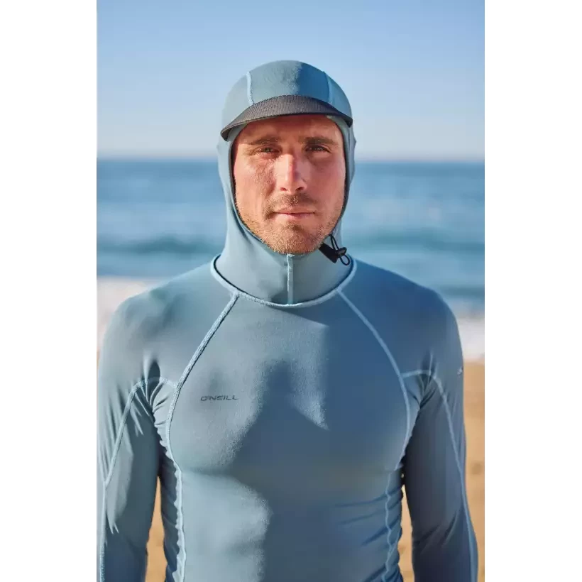 O'Neill Hyperfreak Skins O'Zone LS Blue Fusion Surf Rashguard mit Kapuze