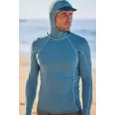 O´Neill Hyperfreak Skins O´Zone LS Blue Fusion Surf Rashguard con cappuccio