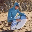 O'Neill Hyperfreak Skins O'Zone LS Blue Fusion Surf Rashguard mit Kapuze