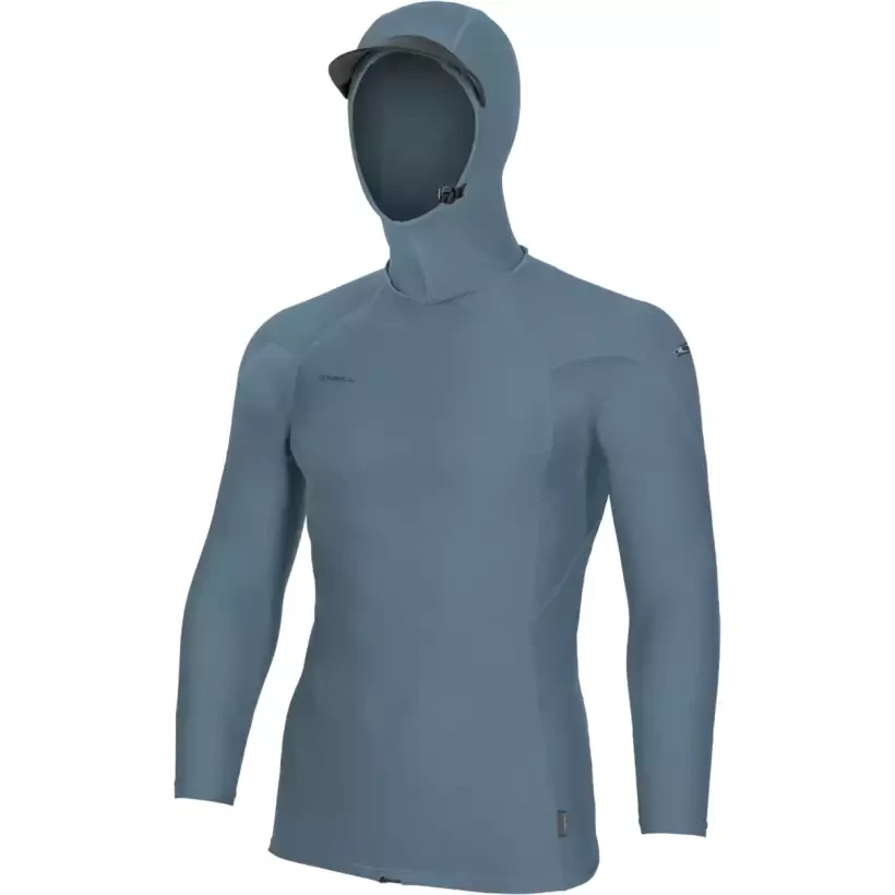 O´Neill Hyperfreak Skins O´Zone LS Blue Fusion Surf Rashguard con cappuccio