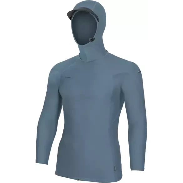 O'Neill Hyperfreak Skins O'Zone LS Blue Fusion Surf Rashguard mit Kapuze