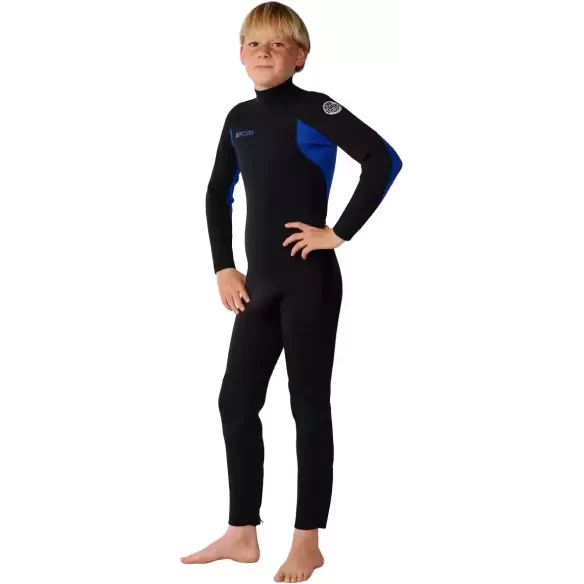 Rip Curl Trad Flat Lock Back Zip 3/2mm Kids Blue Wetsuit
