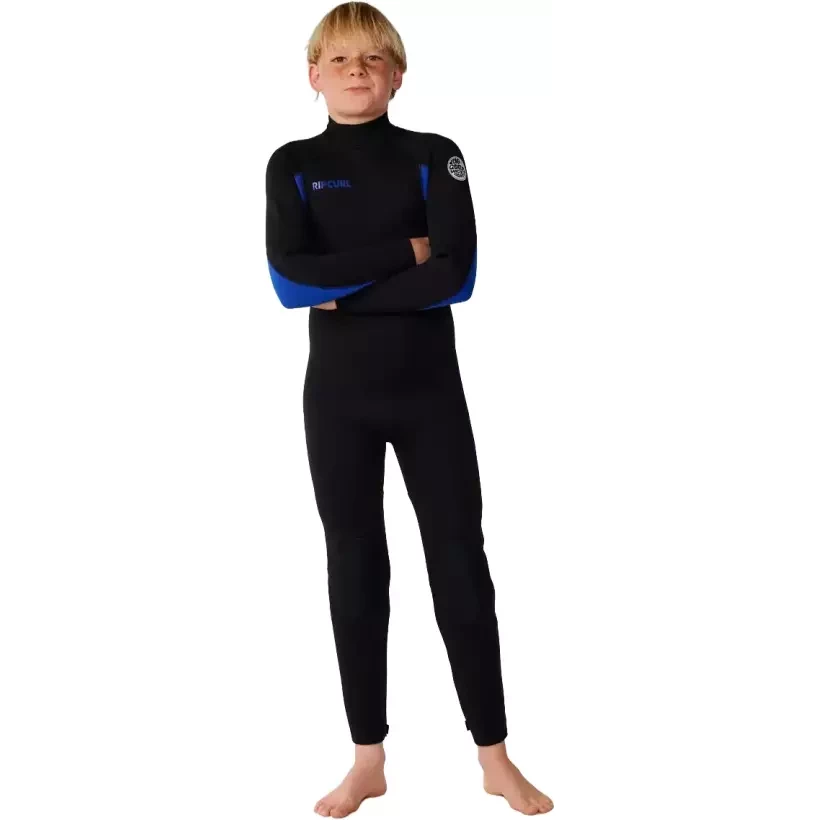 Muta Rip Curl Trad Flat Lock Back Zip 3/2mm per bambini, colore blu.