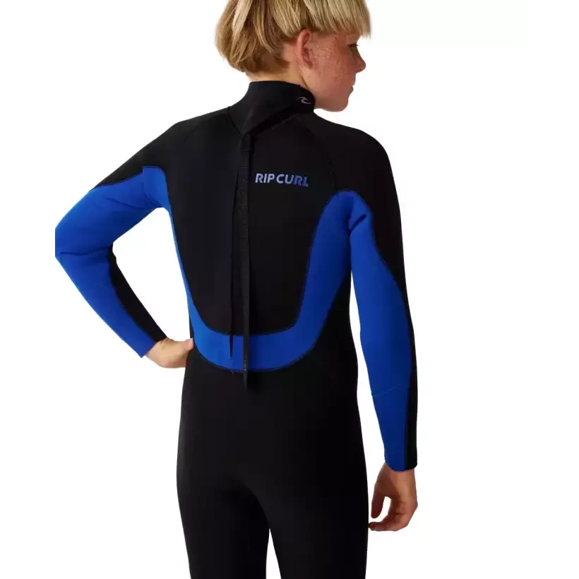 Traje Rip Curl Trad Flat Lock Back Zip 3/2mm Kids Blue