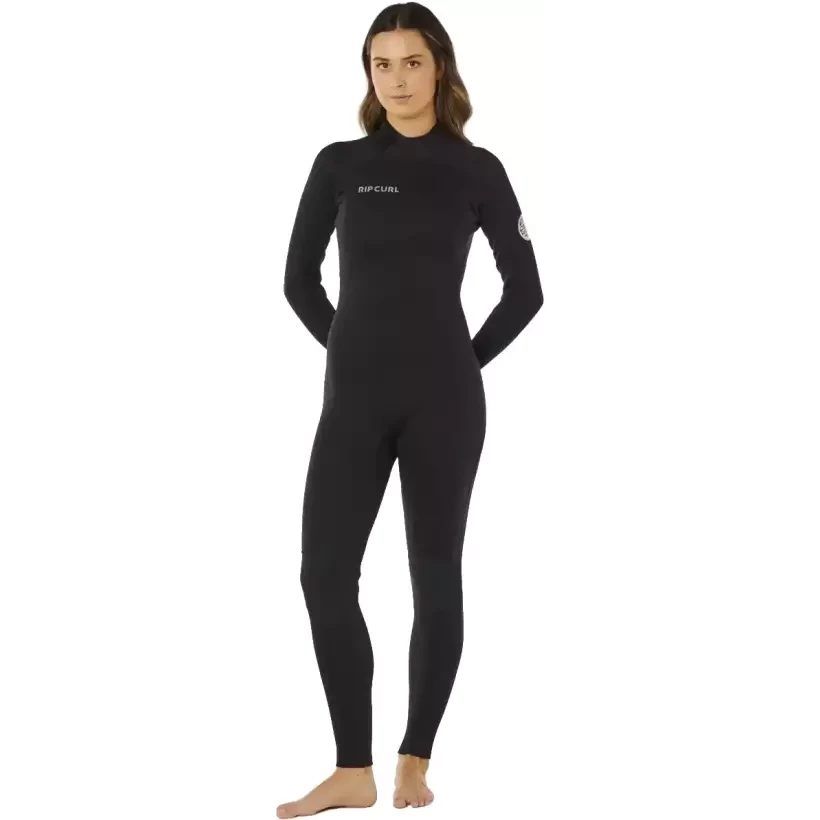 Roupa de neoprene Rip Curl Trad Flat Lock Back Zip 3/2mm Womens Black