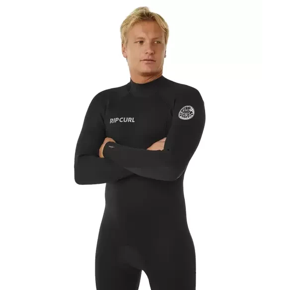 Rip Curl Trad Flat Lock Back Zip 3/2mm Black Wetsuit